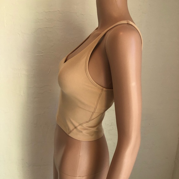 Lululemon Athletica Align Cropped Tan Tank-Top Women’s Size 4 Elastic V-Neck - Picture 4 of 16